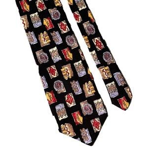 Gianfranco Silk Neck Tie Aztec designs 3.75” W